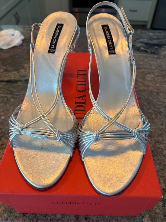 Giuseppe Zanotti Shoes - Claudia Ciuti Giuseppe Zanotti Silver Knotted Strappy Sandals